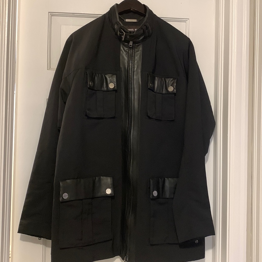Michael Kors men light jacket used once looks new with some leather design